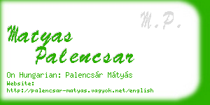 matyas palencsar business card
