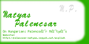 matyas palencsar business card